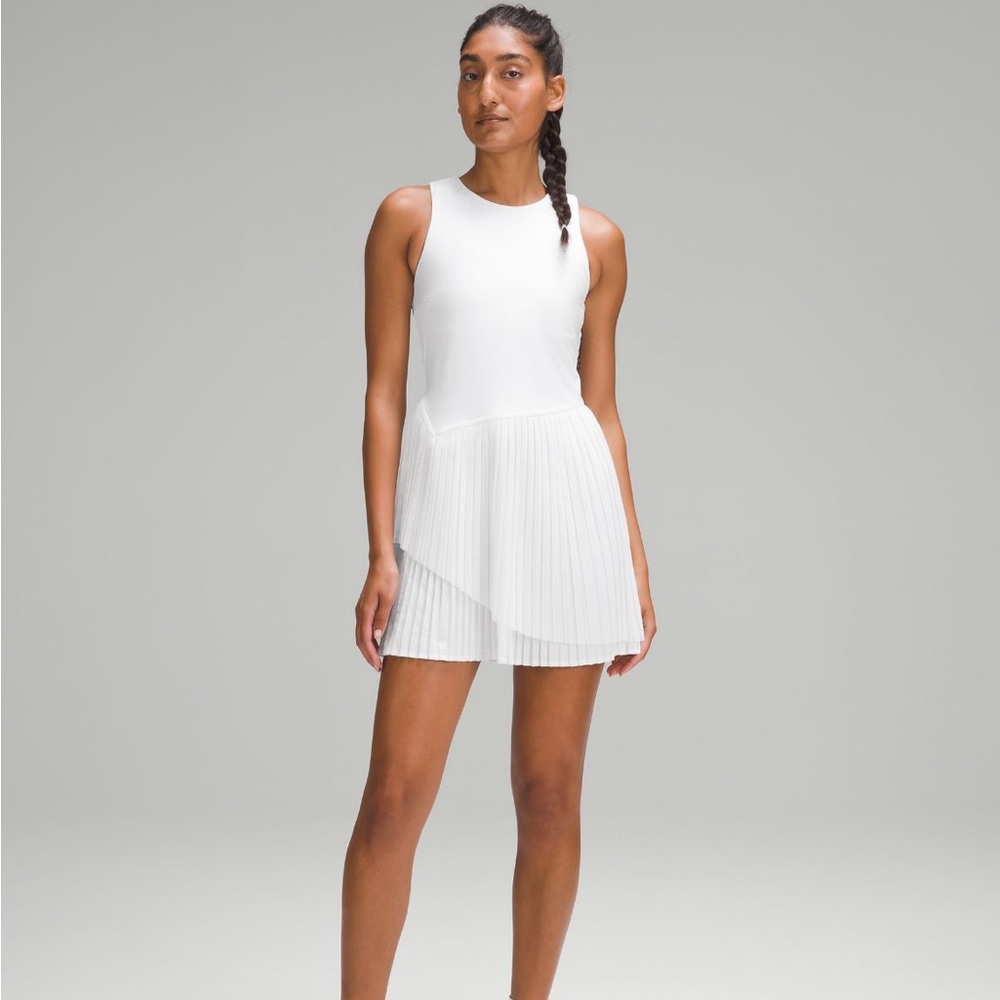 lululemon athletica White Asymmetrical Pleated Dress